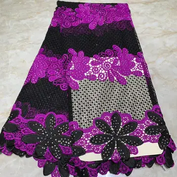 

African stones Lace Fabric Guipure Lace Fabric 2019 High Quality Nigerian Cord Lace Fabric For Wedding Dresses NLYJUN033