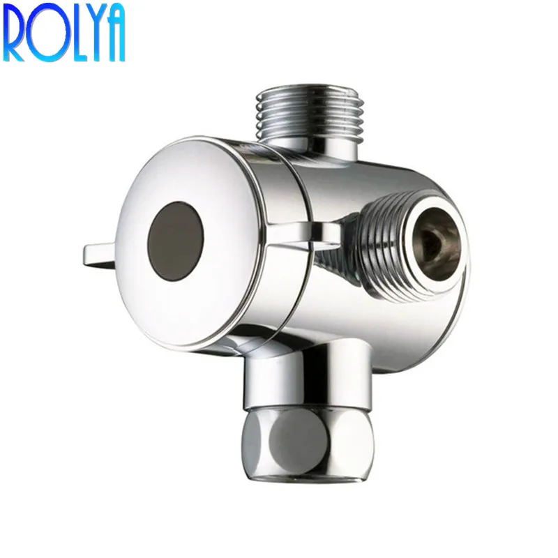 

ROLYA New Arrival Multi-function 3 Way Hand Shower Flow Diverter Valve -G1/2" Three Function Switch Adapter for Toilet Bidet
