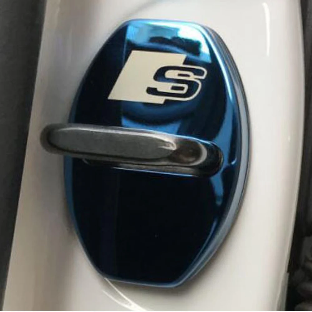 Porta do Carro de Aço Interior para Audi Estilo do Carro Inoxidável Bloqueio Capa Remendo Decoração a7 A4l A6l q5 a3 q3 q7 tt a5 a8 Acessórios 11 High Quality Automóveis e motos