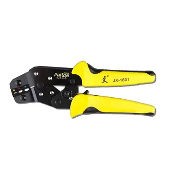 

PARON 1 yellow black alloy steel multi-function JX-1601-01 ratchet pre-insulated terminal cold pressure clamp forceps 0.25-2.5mm
