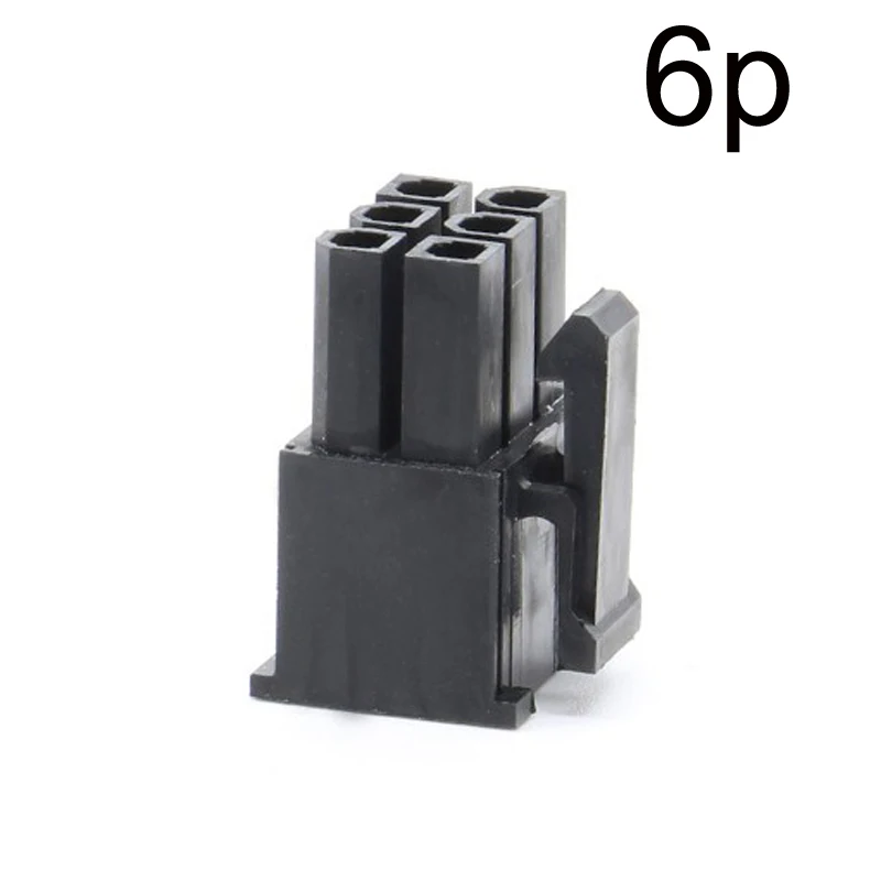 

10pcs 4.2mm Pitch 6p 5557 Connector Socket Male Plastic Shell Black Plug For Computer ATX Power Supply Car