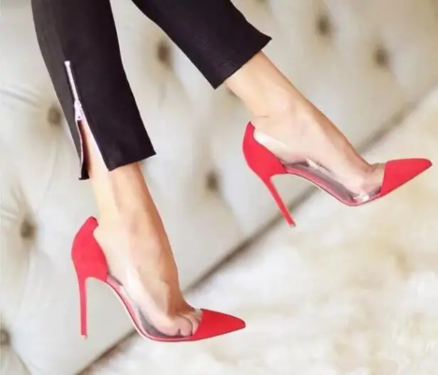 Пикантные прозрачные женские туфли-лодочки с острым носком из ПВХ; туфли на высоком каблуке для банкета; туфли на шпильке; Цвет телесный, белый; модельные туфли в стиле пэчворк