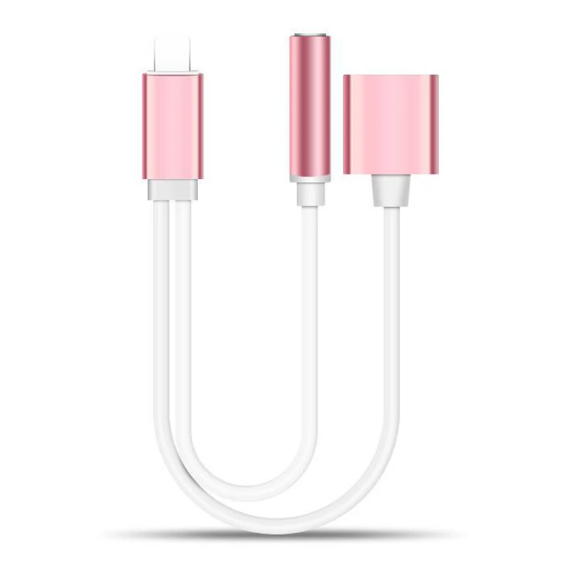 

2 in 1 8Pin Cable Adapter For iPhone 7 To 3.5mm Audio Charger Adapters For iPhone7 IOS 10.2 For Mp3 MP4 Car Speaker Convertor
