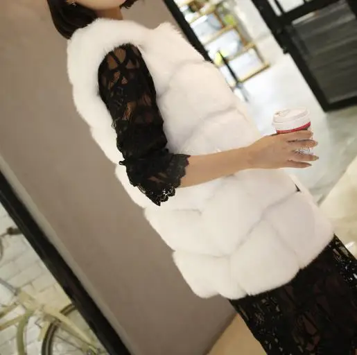 Gilets Faux Plus Moelleux Vestes Gilet Taille Femmes De Fourrure D'hiver Chaud Manteau Artificielle La 2019 Q1014 Femme wqrx7wgTz