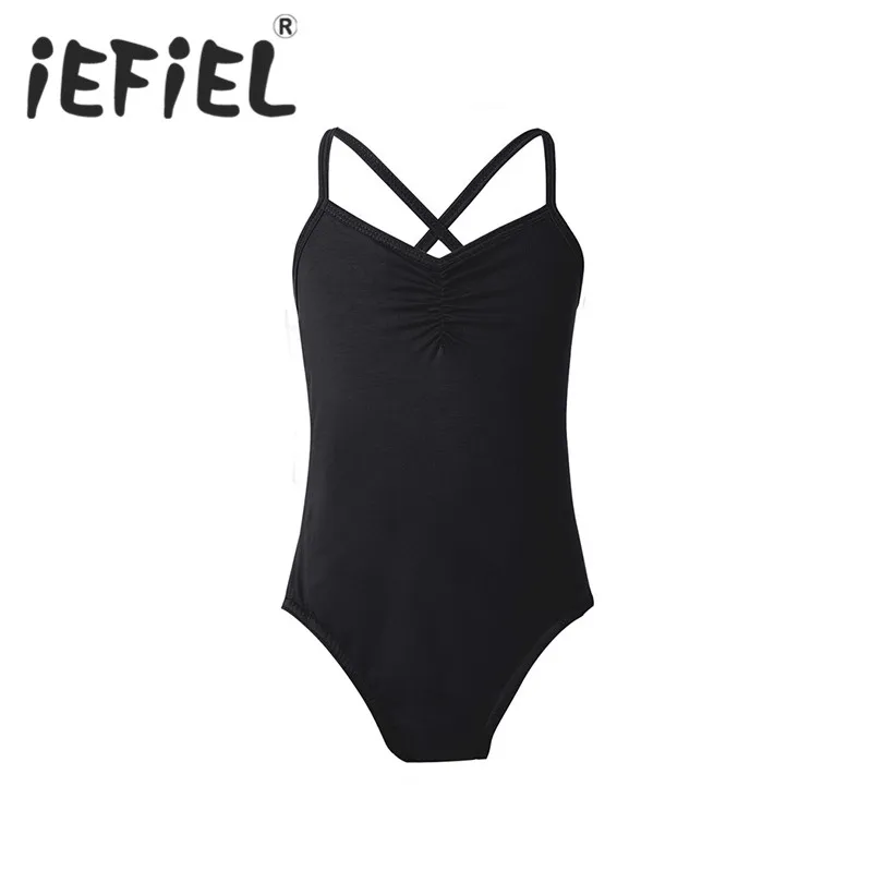 

IEFiEL/балетное платье-пачка без рукавов на бретельках с перекрестными ремешками для девочек, гимнастическая одежда для занятий балетом