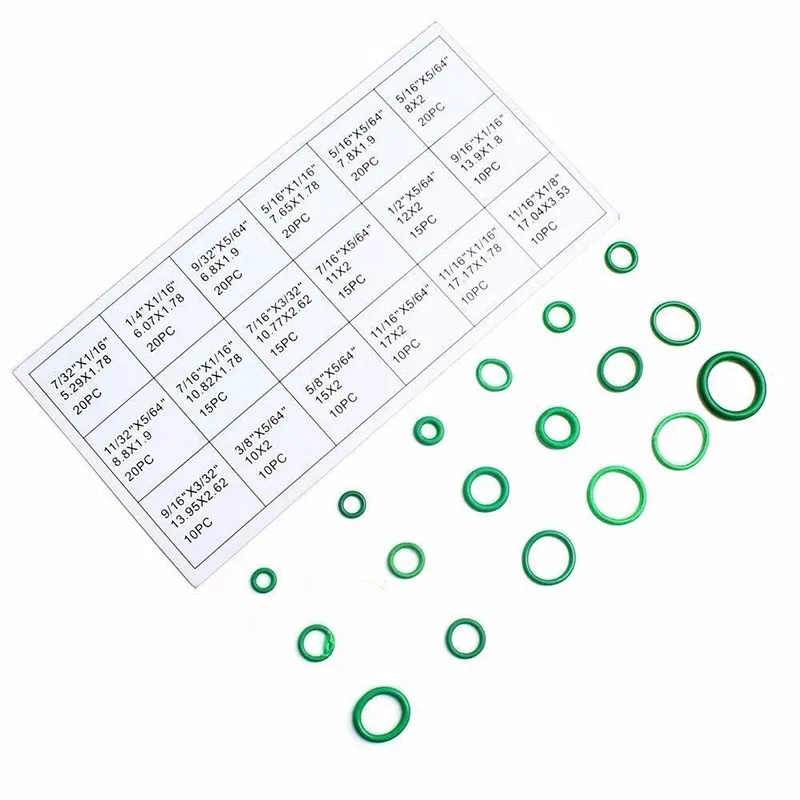JX-LCLYL 270pcs/Set 18 Sizes Car Auto Air Conditioning Repair HNBR O-Ring Seal Green