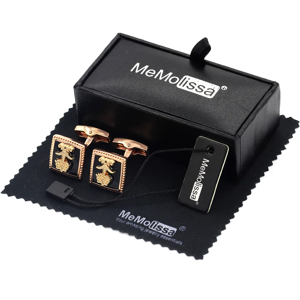 

Display Box Cufflinks Exquisite Square Cufflinks Flower Design Rose Gold Cufflink Luxury Jewelry Gemelos Free Tag & Wipe Cloth