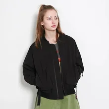 Модная черная куртка осень Новая женская игривая Бейсбольная Куртка Harajuku корейский карман вышивка пальто толстое высококачественное пальто