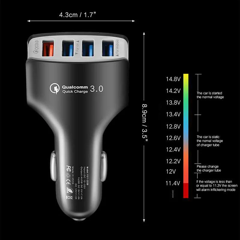 Fiuzd 20W USB Car charger For iPhone XS XR X 10 iPad QC3.0 charger for Samsung S10 Plus S9 S8 Mobile Phone Charger for Xiaomi Mi 9888
