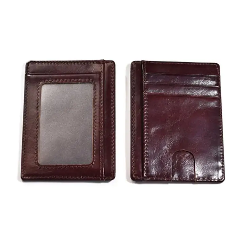 Высококачественный тонкий карманный кошелек из натуральной кожи с держателем для кредитных карт, RFID блокирующий кошелек, Органайзер - Цвет: WR