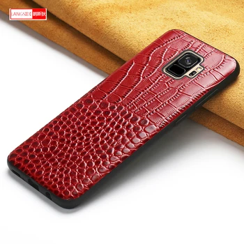 

For Samsung Galaxy S8 S8plus S9 S10 Note 8 9 Thermal capa cover LANGSIDI Genuine Leather Original Shockproof Coque phone case