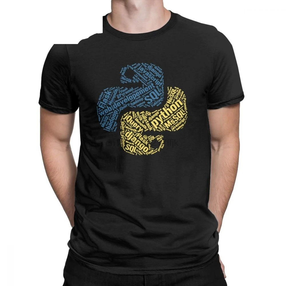 Python футболка программиста для мужчин Хлопковые футболки компьютер с функцией