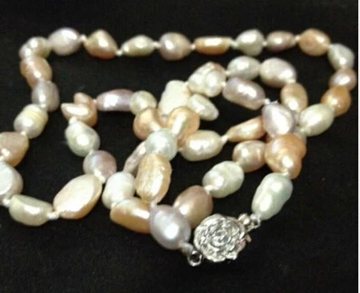 

ddh003808 NEW long 22 "7-8mm baroque white+Pink+Purple freshwater pearl necklace AAA