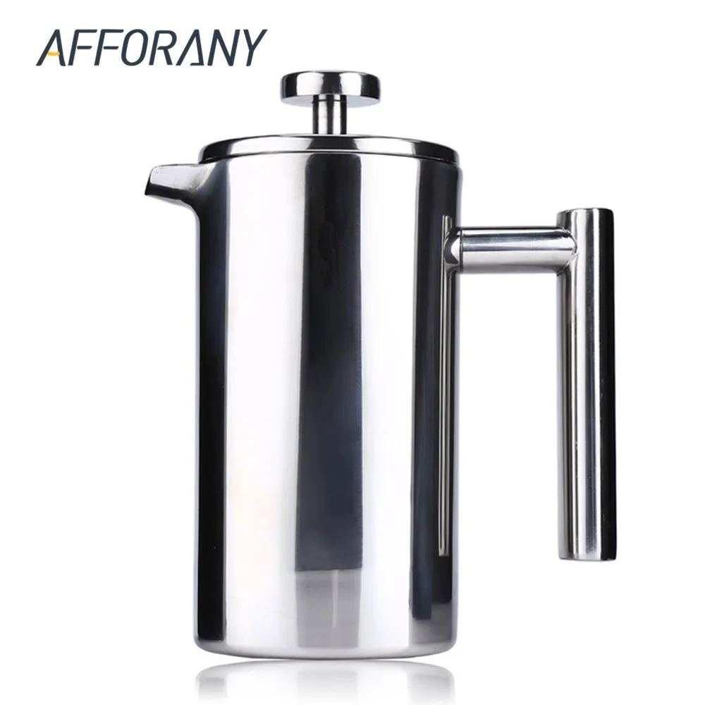 1000ml Stainless Steel French Cafetiere Permanent Coffee Filter Basket Espresso Tea Maker Double ...