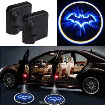 

2PCS LED Car Door Welcome Light Logo Batman Car-styling for Jeep wrangler jk cherokee compass renegade jacket Accessories