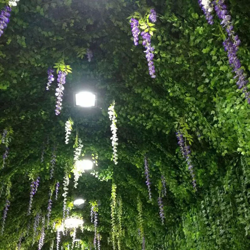 

220cm Artificial Ivy Leaf Garland Hanging Plants Plastic green long Vine Fake Foliage flower Home Garden Wedding decoration F