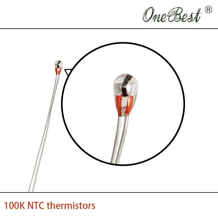 10 шт./лот Термистор NTC 100K одноконцевое Стекло Герметичный 100K Ом Точность 1 B = 3950 1,8 мм части 3D принтера