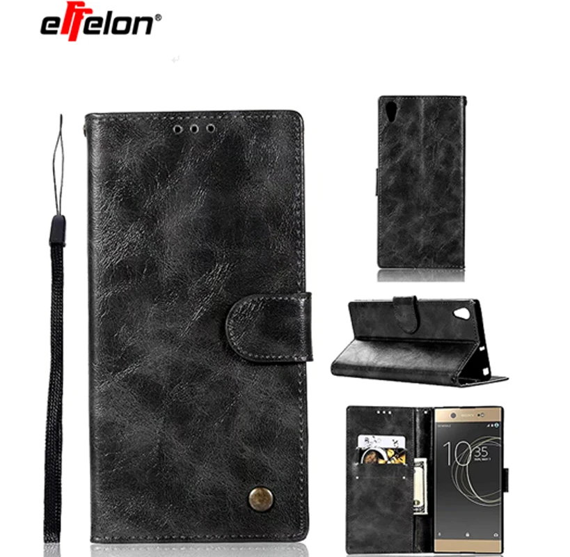 

effelon For Sony XA1 Utral Case PU+TPU Flip Leather Cover Shockproof Card Slot Stand Phone Case