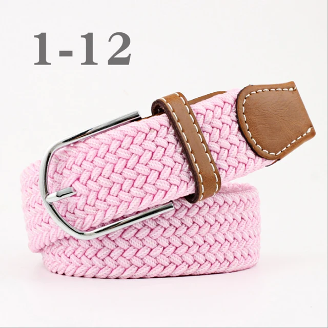 ZLD 60 Colors Female Casual Knitted Pin Buckle Men Belt Woven Canvas Elastic Expandable Braided Stretch Belts For Women Jeans 20