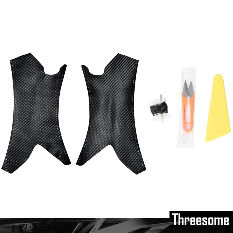 

SRXTZM Hand sewing Micro Leather Right/left Door Panel Handle Pull Trim Cover Inner Handle Cover For BMW 3 Series E90 E91 325