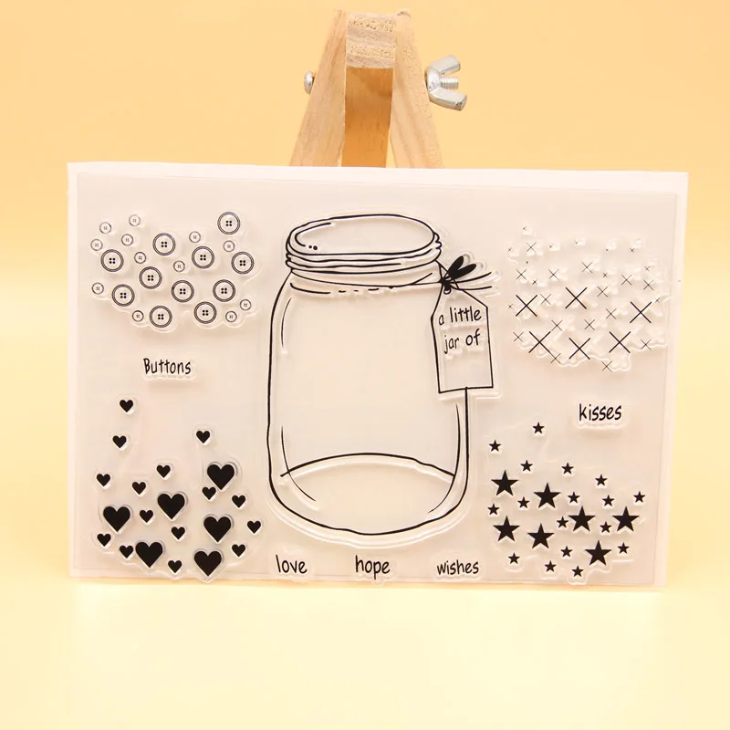 

KLJUYP Wishing Bottle Transparent Clear Silicone Stamp/Seal for DIY scrapbooking/photo album Decorative clear stamp sheets