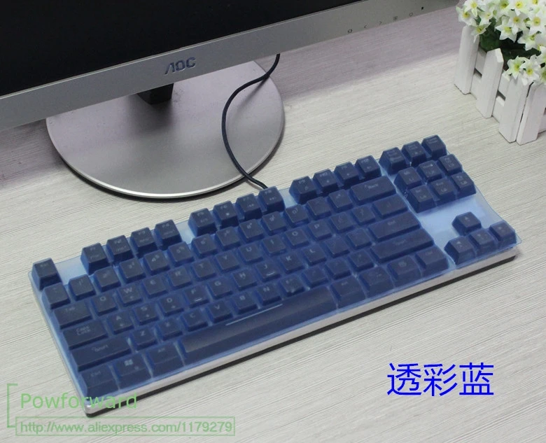 Waterproof Keyboard Cover Protector Skin For Ajazz AK35i AK40S AK47 AK49 AK510 AK60 87 104 key keyboard covers - Цвет: Blue 87keys