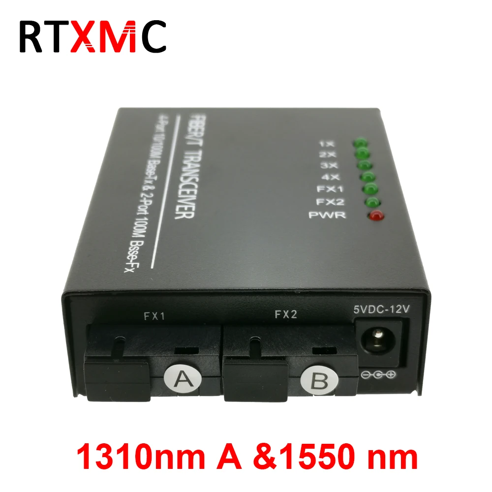 Коммутатор 2F4E Fast Erhetnet 10/100 м Ethernet коммутатор с 2 волоконными портами 155 SC 25 км 4 UTP