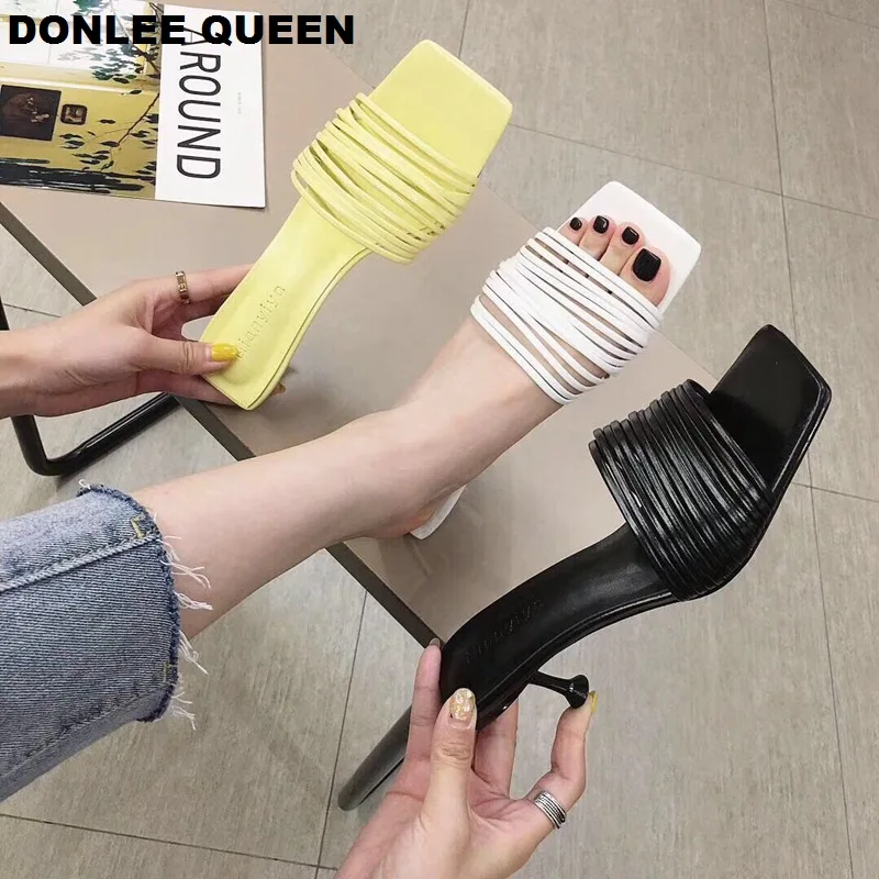 DONLEE QUEEN/2019 г. брендовые летние женские шлепанцы на высоком каблуке Женская