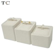 Высококачественные бежевые бархатные серьги дисплей стенд 3 шт./лот держатель серьги 3 размера Ювелирные изделия витрины органайзер для сережек