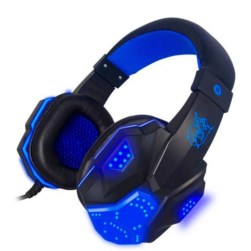 Plextone PC780 Bass Stereo Gaming Headphone Headsets Headband LED Light with Mic Noise Reduction For Computer Gamer PC