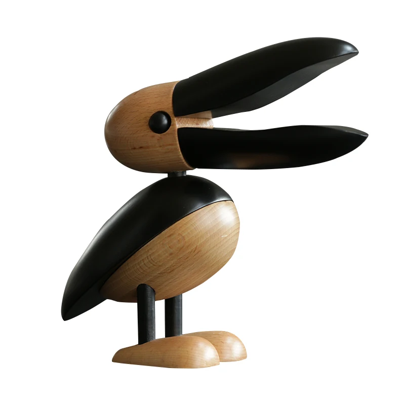 

Nordic Home Decoration Droll Bird Ornaments European Wood Crafts Creative Brazilian Figurine Big bills Gift Crafts