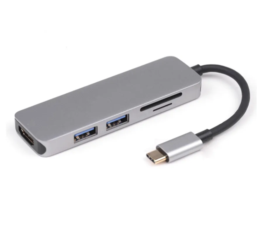 10 шт./набор, Typt c Тип C USB концентратор с USB3.1 концентратор с HDMI 5 в 1 комбинированный концентратор с 2 USB3.0 Порты SD устройство для считывания с tf-карт USB adapater