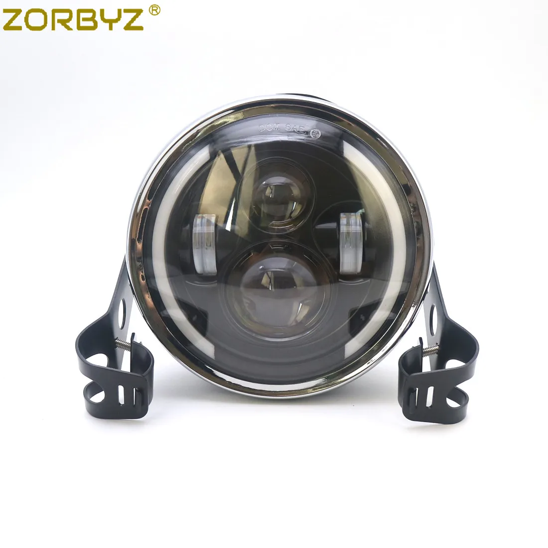 ZORBYZ мотоцикл черный 7 ''светодиодный круглый фара с 28 43 мм вилка трубки