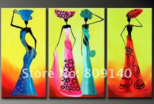 oil painting Dressed African Women Dancing decorative abstract artwork ...