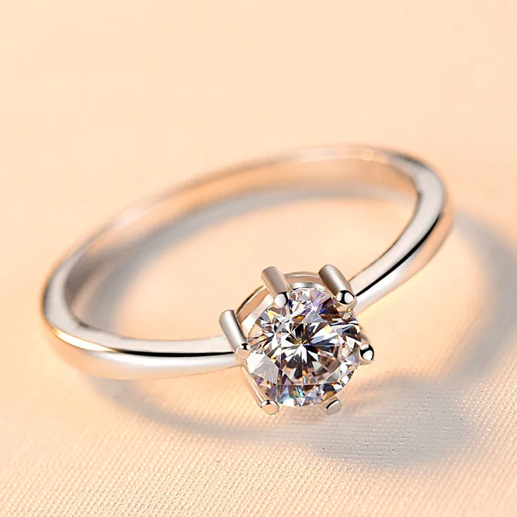 Роскошное женское кольцо из циркона с камнем 925 пробы серебряный пасьянс обручальное кольцо обещают обручальные кольца для влюбленных женщин