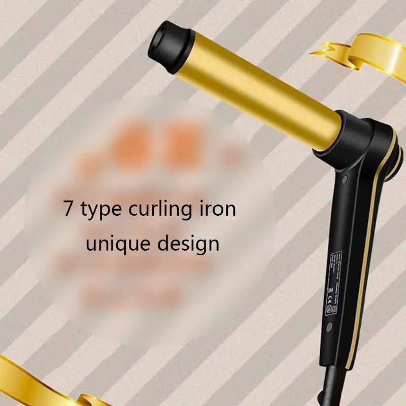 

Hair Curler Wand Professional Curling Gold Ceramic Roller LCD Digital Display Beauty Salon Styling Tools 31mm 20-speed