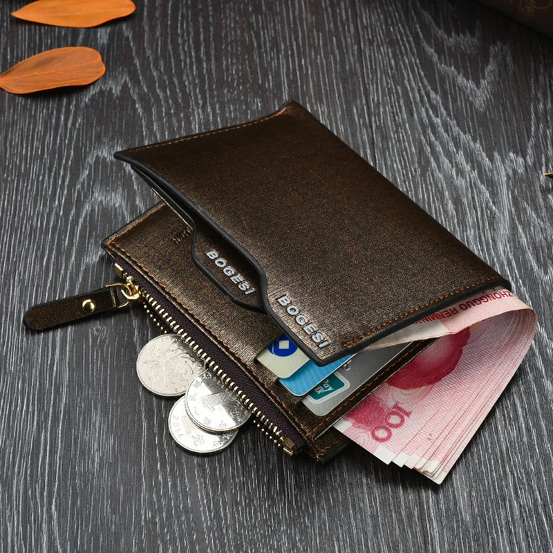 

Fashion Men Wallets Small Wallet Money Purse Coin Bag Zipper Short Wallet Card Holder Slim Purse Storage Bag