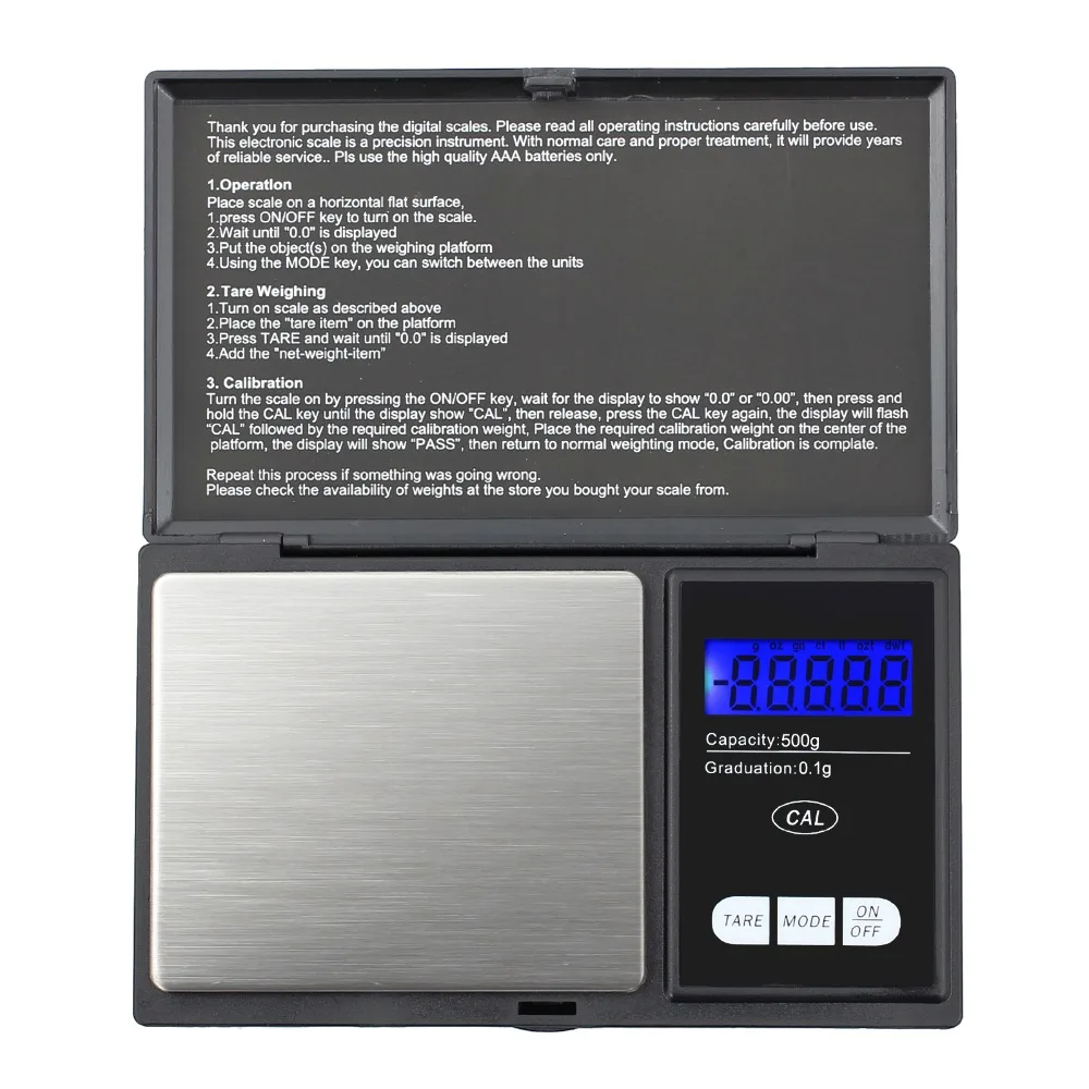 Proster для электронных элитных карманных Мини цифровые весы 0,1-500 г Взвешивание мелких драгоценных предметов