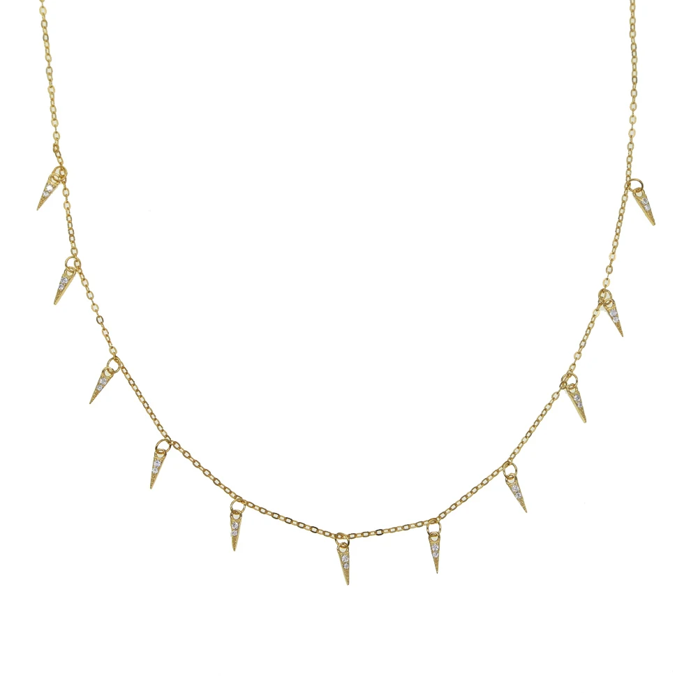 

minimalist Pendant triangle Necklace for Women Girl elegant Collar 925 sterling silver Choker Necklaces Jewelry in gold chains
