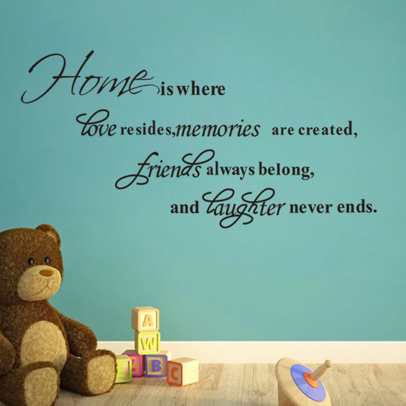 Home Is Where Love Resides Memories Are Created Vinyl Wall Stickers