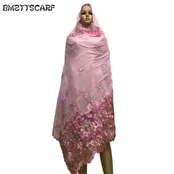 Африканский шарфы мусульманские хиджаб шарф/мусульманский вышивка хлопок Глава шарф со стразами для женщин шарфы BM524
