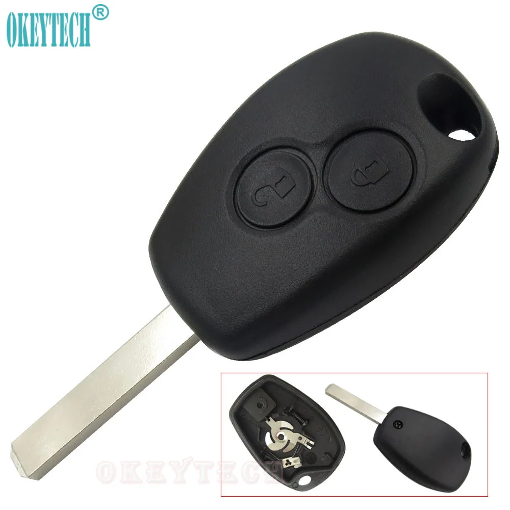 OkeyTech New Uncut 2 Button Replacement Car Remote Key Shell Case Fob For Renault Duster Modus Clio 3 Twingo DACIA Logan Sandero
