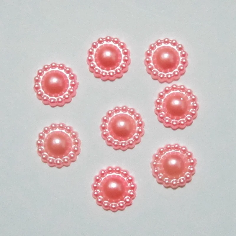 

100 pieces/lot 10mm Half plastic sunflower Pearls Gems Craft Decoration DIY Laptop B036