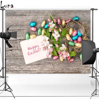

MEHOFOTO Happy Easter Vinyl Photography Background For New Fabric Polyester Newborn Egg Wood Wall Backdrop For photo studio 218