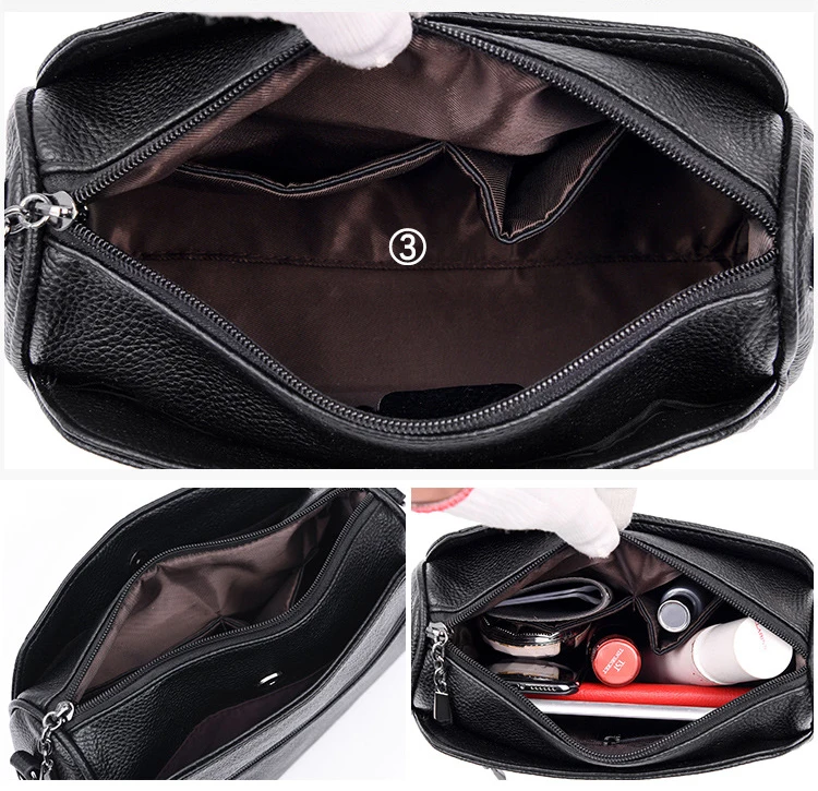  Fashion Patchwork Genuine Leather Women's Handbags New Small Shoulder CrossBody Bags For Women Mess - 4000340667105
