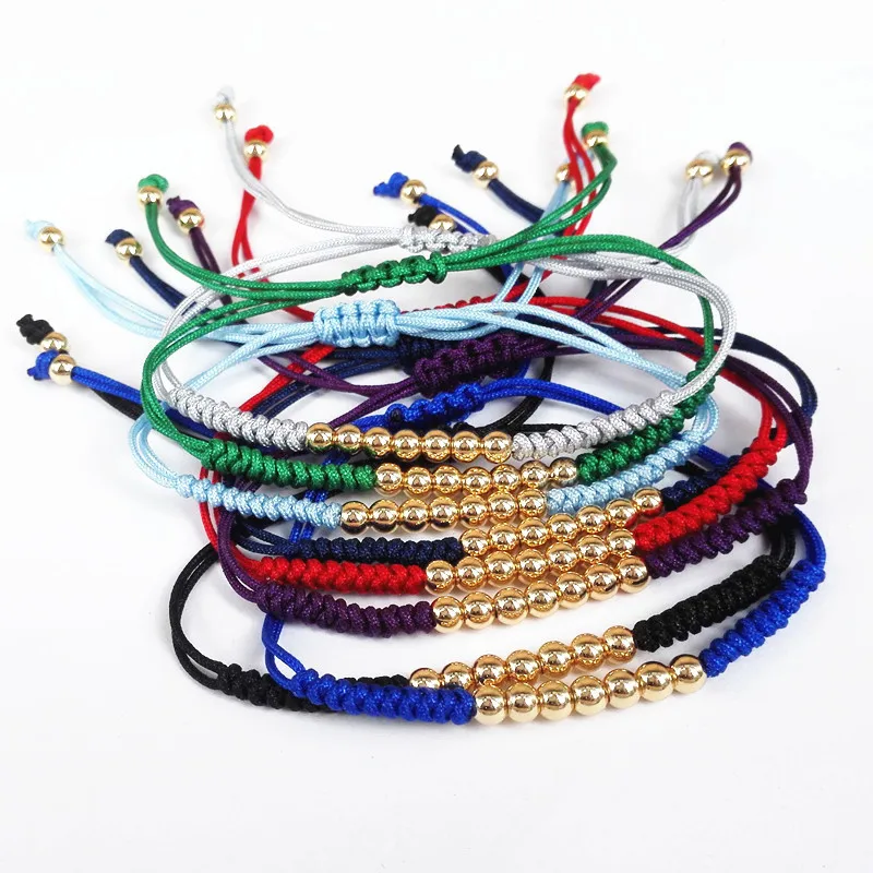2018 Colorful New Design Whole Top Quality Braided Bracelets 24k 2018 Colorful New Design Whole Top Quality Braided Bracelets 24k Gold Round Bead Handmade Macrame For Women Gift