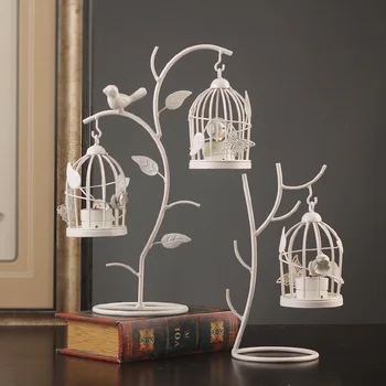 

Candleholder Ornaments Bird Cage Candle Holder Home Decoration Iron Candle Holder Ornaments