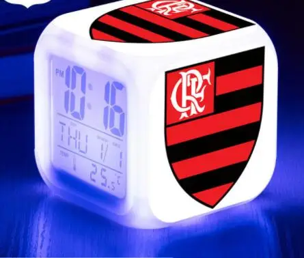 Футбольный клуб Campeonato Brasileiro Ssrie светодиодный Будильник часы Fluminense reloj despertador reveil enfant цвет часы с подсветкой - Цвет: Цвет: желтый