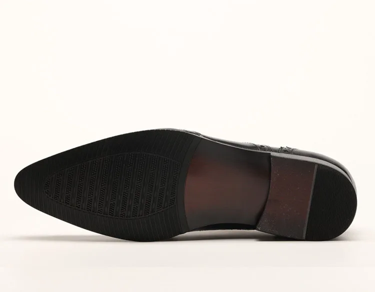 Preto Homens Casual Formal Dedo Britânico Brogue marrom Calçados Escritório Negócios Sapato Qyfcioufu Vestido Couro De Moda Sapatos Genuínos Apontado R65qxw4T