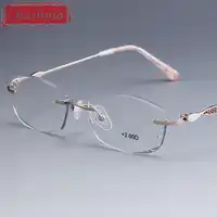 Chashma ยี่ห้อ Rimless Eye แว่นตาผู้หญิงคุณภาพ Optical อ่านแว่นตาเพชรตัด Ready แว่นตาเลนส์แว่นตาอ่านหนังสือ
